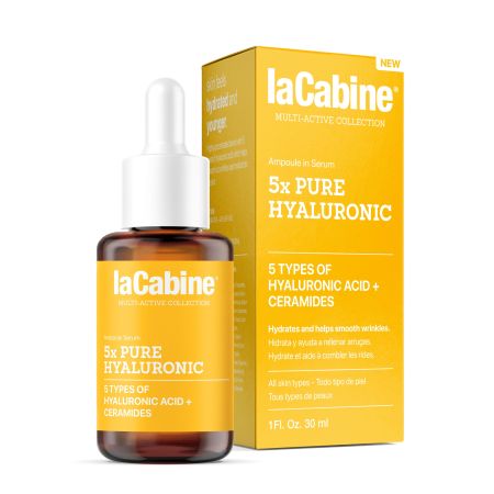 Lacabine Multi-Active 5x Pure Hyaluronic Sérum concentrado con 5 tipos de ácidos hialurónico ayudan a rellenar arrugas y a hidratar la piel