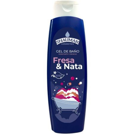 Shaumar Fresa & Nata Gel De Baño Gel de ducha con intenso y agradable aroma aportándo cuidado y frescor 750 ml