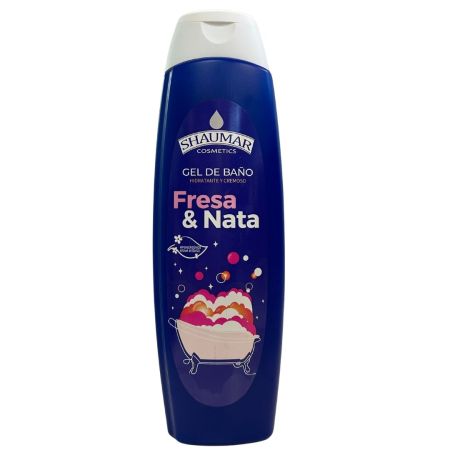 Shaumar Fresa & Nata Gel De Baño Gel de ducha con intenso y agradable aroma aportándo cuidado y frescor 750 ml