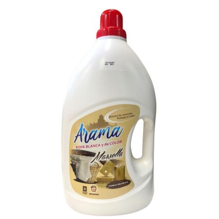 Arama Detergente Marsella Ropa Blanca Y De Color Detergente líquido concentrado elimina manchas y protege el color 36 lavados 3000 ml