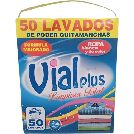 Vialplus Limpieza Total Detergente Detergente en polvo gran poder de limpieza y frescor 50 lavados 2520 gr