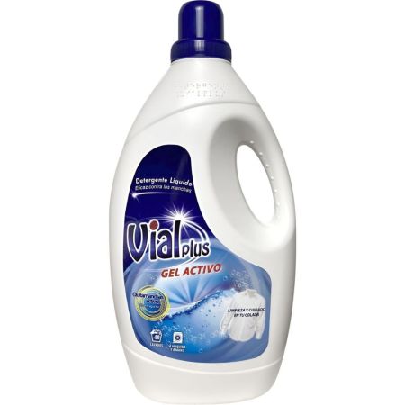 Vialplus Gel Activo Detergente Líquido Detergente líquido antimanchas para ropa blanca y de color 50 lavados 3000 ml