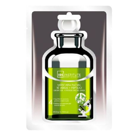 Idc Institute Máscara Facial Té Verde + Péptido Mascarilla facial equilibra la secreción grasosa y nutre la piel