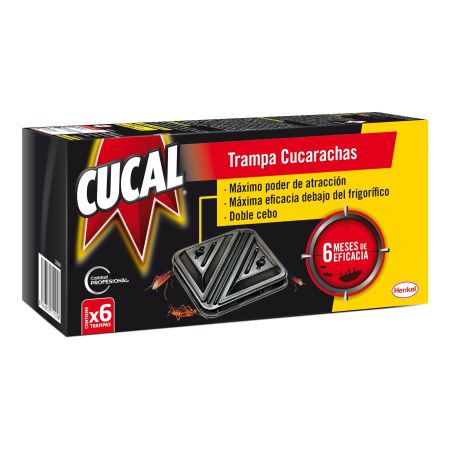 Cucal Trampa Cucarachas Insecticida con trampa de cucaracha de doble cebo máximo poder de atracción 6 uds