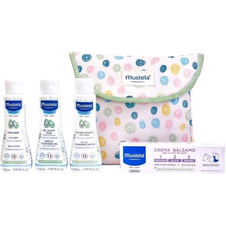 Mustela My Little Moments Bolsa Lunares Bolso de cosmética para bebé con productos imprescindibles para su cuidado