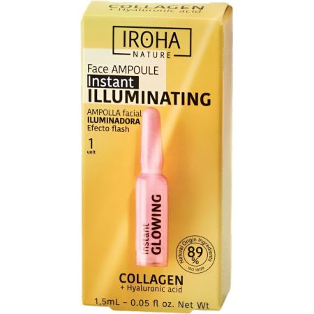 Iroha Nature Instant Illuminating Ampolla Facial Ampolla facial rellena corrige y suaviza irregularidades al instante ofreciendo un efecto lifting 1,5 ml