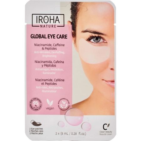 Iroha Nature  Mascarilla parches ojos antiedad colágeno   2 parches