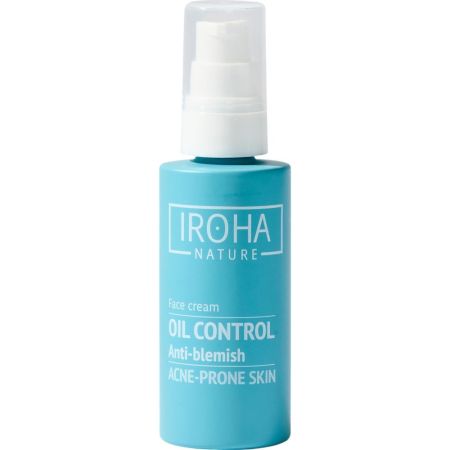 Iroha Nature Acne Prone Skin Oil Control Anti-Blemish Face Cream Crema facial antiimperfecciones reduce brillo grasa y granos para una piel hidratada y saludable 50 ml