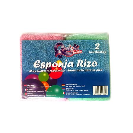 Quick Esponja Rizo Esponja de baño muy suave y resistente 2 uds