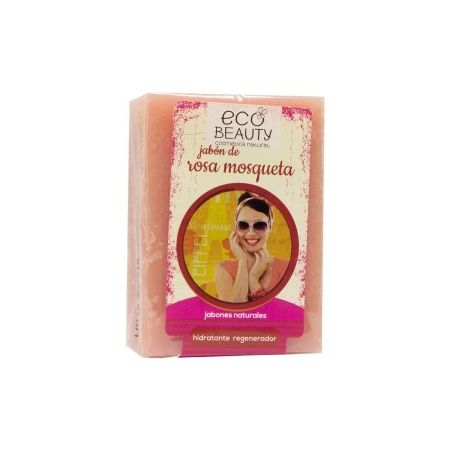 Ecobeauty Jabón De Rosa Mosqueta Jabón en pastilla natural con propiedades hidratantes y regeneradoras 100 gr