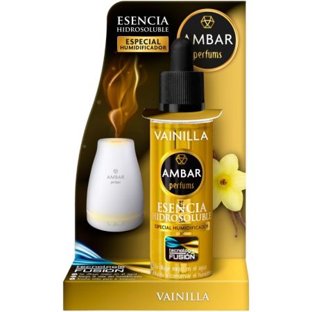 Ambar Vainilla Esencia Hidrosoluble Especial Humidificador Esencia hidrosoluble para humidificador ofrece aroma agradable y relajante 50 ml