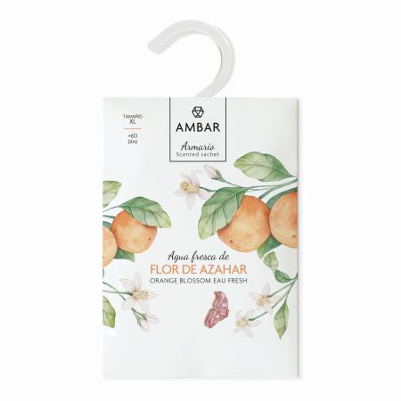 Ambar Ambientador Agua De Flor De Azahar Xl Ambientador para armario 0% alcohol con gran fragancia +60 días de duración