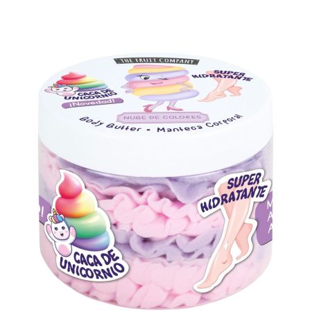 The Fruit Company Caca De Unicornio Nube De Colores  Body Butter Manteca corporal vegana super hidratante 48 h 300 gr