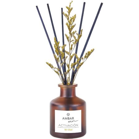 Ambar Zen Té Chai Ambientador Mikado Ambientador mikado té chai con flor para hogar perfuma y decora +45 días de duración 40 ml