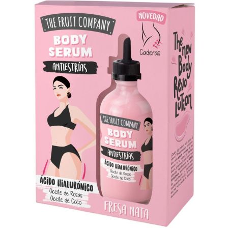 The Fruit Company Antiestrías Fresa Y Nata Body Serum Sérum corporal de rápida absorción mejora tono textura y estrías de las caderas 118 ml