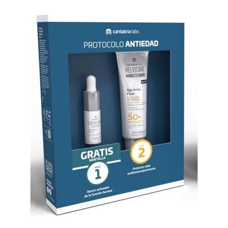 Heliocare 360º Age Active Fluid Protector Solar Spf 50+Sérum Gratis Pack ahorro de protección solar resistente al agua y ultraligero previene y corrige signos del fotoenvejecimiento