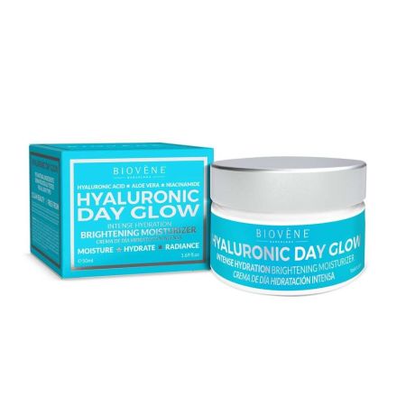 Biovène Hyaluronic Day Glow Intense Crema de día ofrece hidratación intensa restaura la barrera protectora con ácido hialurónico 50 ml