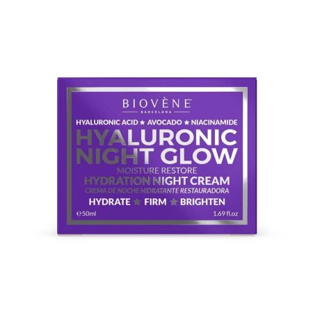 Biovène Hyaluronic Night Glow Hydration Night Cream Crema de noche hidratante iluminadora y reparadora con ácido hialurónico 50 ml