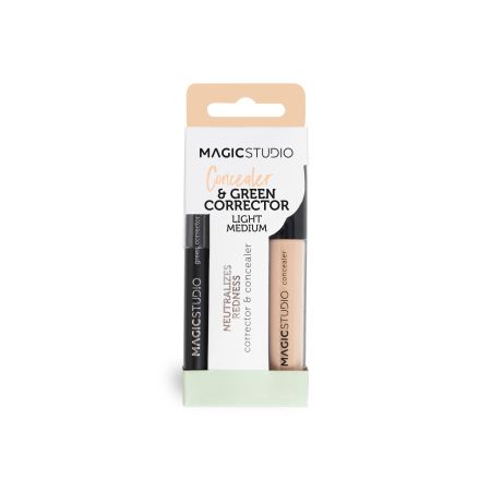 Magic Studio Concealer & Green Corrector Set Set para cubrir ojeras e imperfecciones mejora la apariencia de la piel