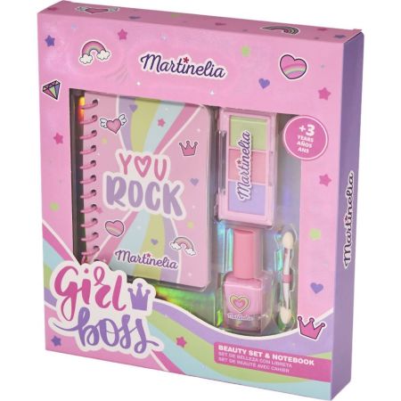 Martinelia Supergirl Notebook & Beauty Estuche Set de maquillaje con una libreta en espiral ideal para llevar siempre contigo