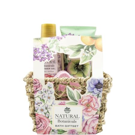 Becasan Nature Natural Botanicals Bath Giftset Cesta Rutina de baño relajante para cuidado corporal