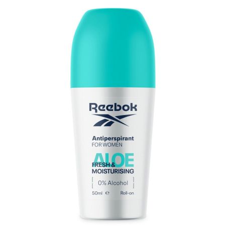 Reebok Aloe Fresh & Moisturising Desodorante Roll-On Desodorante antitranspirante e hidratante neutraliza malos olores con aloe vera 50 ml