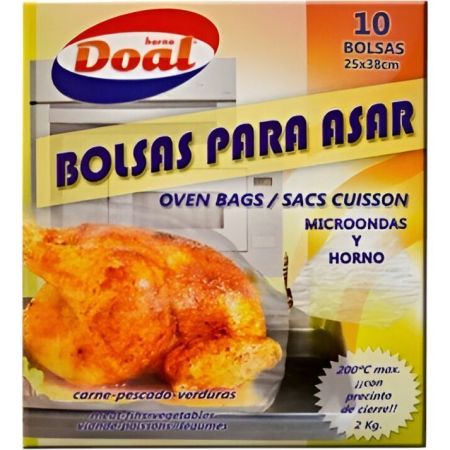 Dosmatad Doal Bolsas Para Asar Bolsas para asar en microondas y horno carnes y pescados jugosos 25x38 cm 10 uds