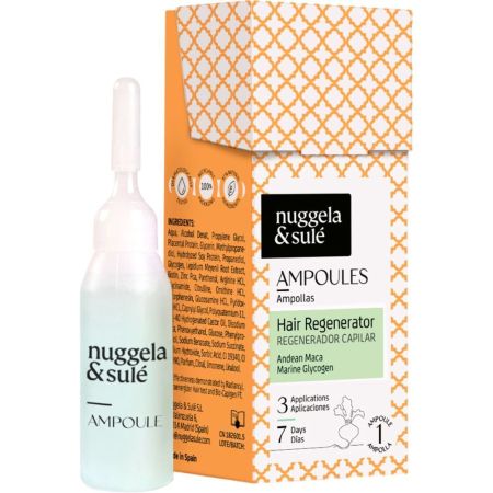 Nuggela & Sulé Regenerador Capilar Ampolla Tratamiento regenerador aumenta hasta un 30% la densidad y grosor del cabello 10 ml