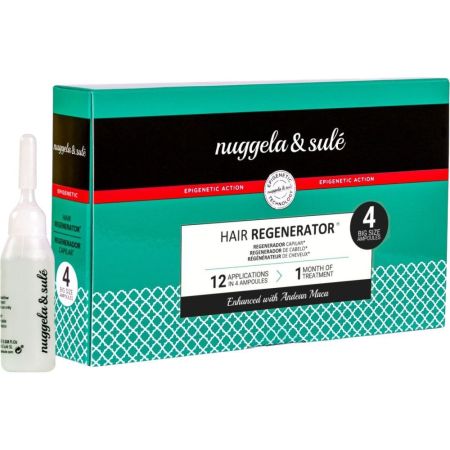 Nuggela & Sulé Ampolla Hair Regenerator Tratamiento Tratamiento capilar regenerador aumenta hasta un 30% la densidad y grosor del cabello 4x10 ml