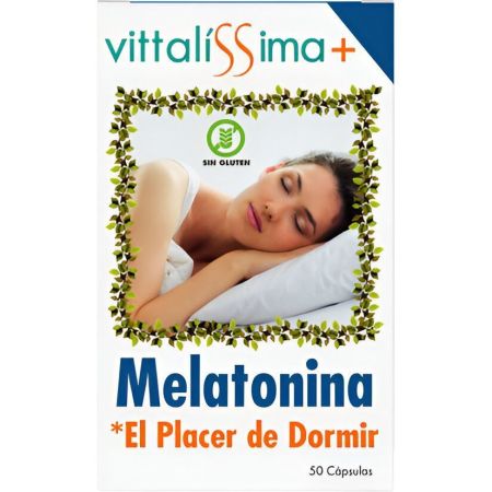 Vittalissima Melatonina El Placer De Dormir Complemento Alimenticio Complemento alimenticio ayuda a conciliar el sueño y a ajustar el reloj interno del cuerpo 50 uds