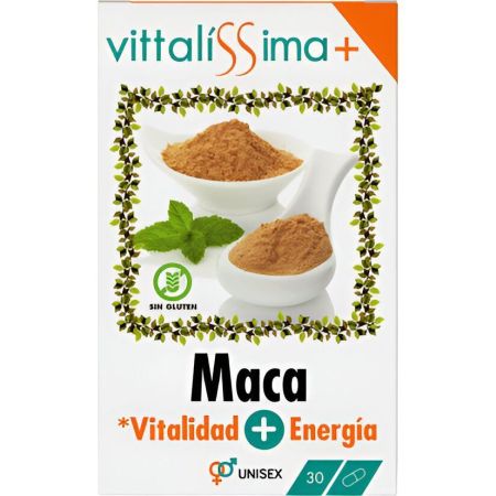 Vittalissima Maca Vitalidad + Energía Complemento Alimenticio Complemento nutricional para casos de infertilidad libido baja o estrés físico o psíquico 30 uds