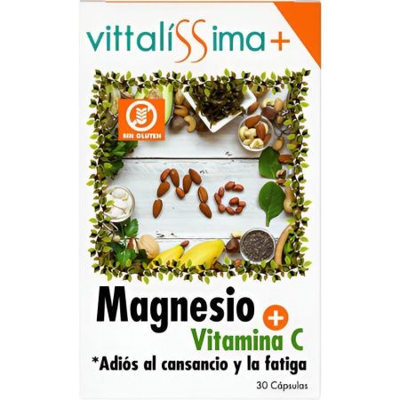 Vittalissima Magnesio + Vitamina C Complemento Alimenticio Complemento alimenticio disminuye el cansancio y la fatiga 30 uds