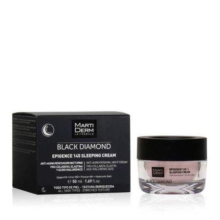 Martiderm Black Diamond Epigence 145 Sleeping Cream Crema de noche mejora la resiliencia y aporta firmeza hidratación y sensación de confort 50 ml