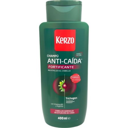 Kerzo Fortificante Anti-Caída Champú Champú anticaída estimula el crecimiento nutre fortalece y revitaliza para cabello normal en situación de caída 400 ml