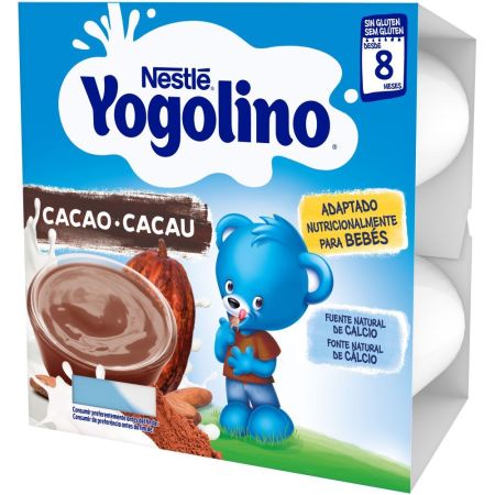 Nestle Yogolino Postre Lácteo Cacao Postre lácteo ayuda al crecimiento y desarrollo normal de los huesos a partir de 8 meses 4x100 gr