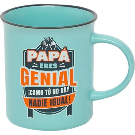 Mr. Wonderful Papá Eres Genial Taza Taza de cerámica con diseño y mensaje motivacional ideal para arrancar el día con una sonrisa 370 ml