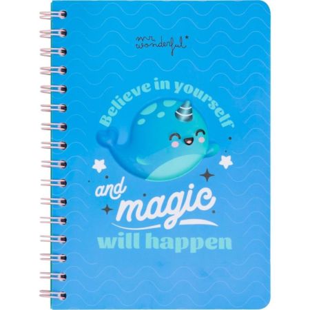 Mr. Wonderful Libreta A5 Believe In Yourself And Magic Will Happen Libreta con interior de hojas blancas y portada en 3d ideal para tus apuntes 80 páginas