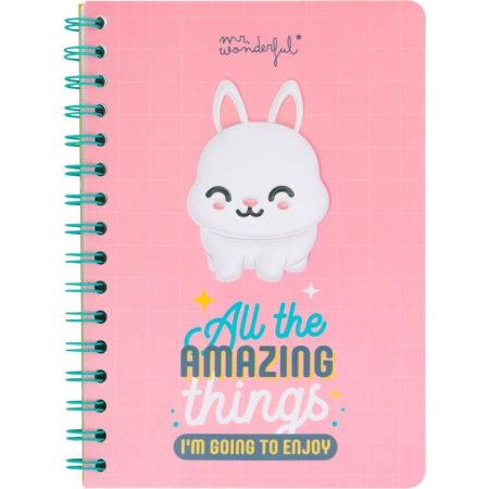 Mr. Wonderful Libreta A5 All The Amazing Things I'M Going To Enjoy Libreta con interior de hojas blancas y portada en 3d ideal para tus apuntes 80 páginas