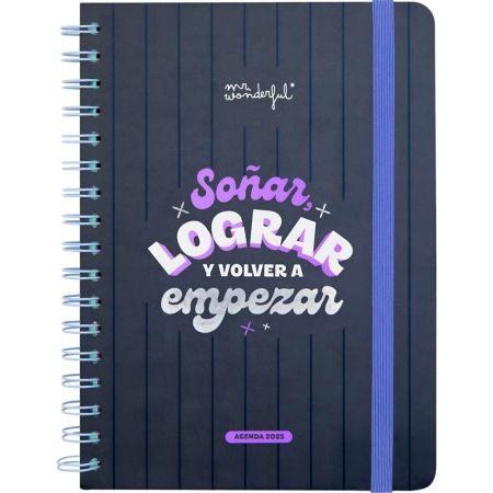 Mr. Wonderful Agenda Semanal 2025 Soñar, Lograr Y Volver A Empezar Agenda semanal para hacer cada semana más divertida y productiva manteniéndote organizado