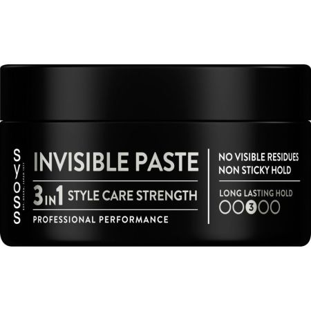 Syoss Invisible Paste Natural Finish Cera capilar libre de alcohol y siliconas ofrece fijación suave para acabado natural y duradero 100 ml