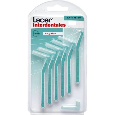 Lacer Cepillo Interdental Angular Extrafino Cepillo interdental facilita el acceso y la limpieza de cualquier ángulo espacio y zonas especiales 6 uds