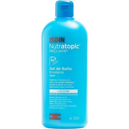 Isdin Nutratopic Pro-Amp Gel De Baño Emoliente Suave Gel de ducha higiene diaria para piel atópica 750 ml