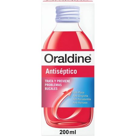 Oraldine Colutorio Antiséptico Enjuage bucal antigingivitis trata y previene problemas bucales 200 ml