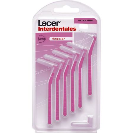 Lacer Angular Ultrafino Interdentales Cepillo interdental facilita el acceso y la limpieza de cualquier ángulo espacio y zonas especiales 6 uds