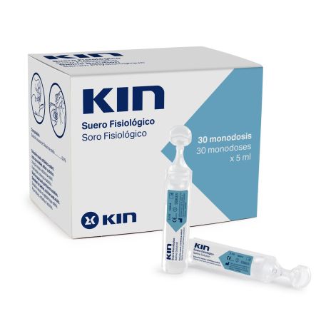 Kin Suero Fisiológico Suero fisiológico  indicado para personas con ojos y fosas nasales sensibles 30x5 ml