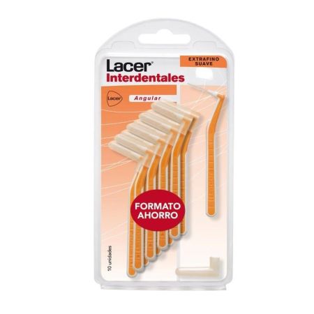 Lacer Angular Extrafino Suave Interdentales Formato Ahorro Cepillo interdental facilita el acceso y la limpieza de cualquier ángulo espacio y zonas especiales 10 uds