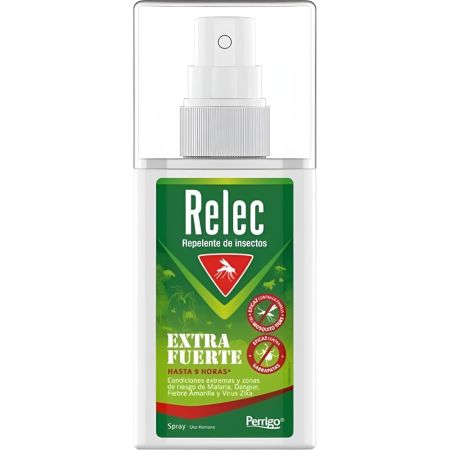 Relec Extra Fuerte Repelente De Insectos Spray Repelente corporal antimosquitos garantiza una eficacia máxima y larga duración hasta 8 horas 75 ml