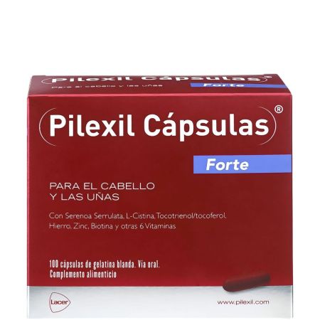 Pilexil Cápsulas Forte Tratamiento preventivo contra la caída excesiva de cabello 100 uds