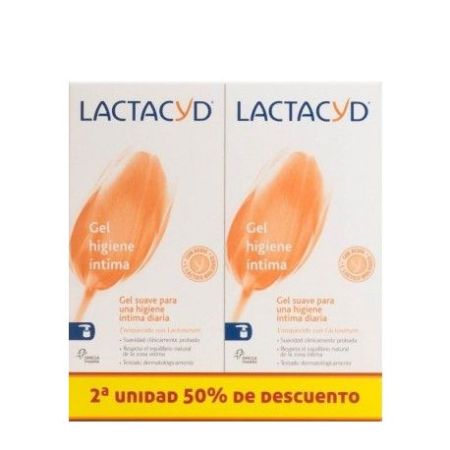 Lactacyd Gel Higiene Íntima Duplo Formato Especial Gel de higiene íntima sensación de frescura y nutrición 2x200 ml