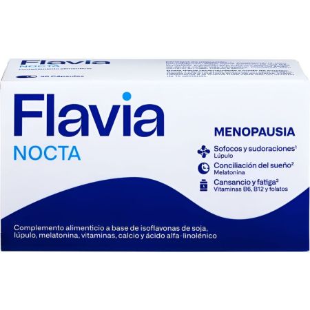 Flavia Nocta Menopausia Complemento Alimenticio Complemento alimenticio ayuda a aliviar los signos molestos de la menopausia 30 comprimidos